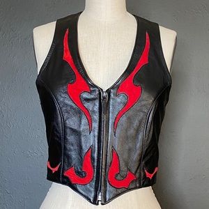 RARE vintage HELLS ANGELS Leather Vest Small Womans size 6